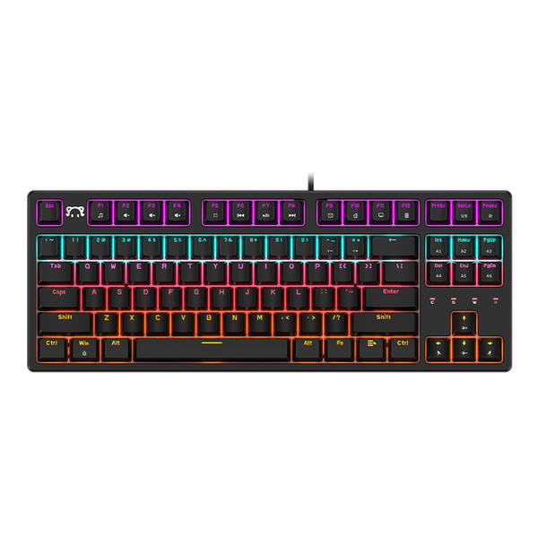 

black rgb backlit gaming mechanical keyboard with red blue axis for notebook deskpc 87 keys layout keyboards