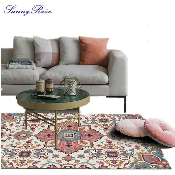 

sunnyrain 1-piece pink rug for living room area rugs kid bedroom slipping resistance kitchen carpets