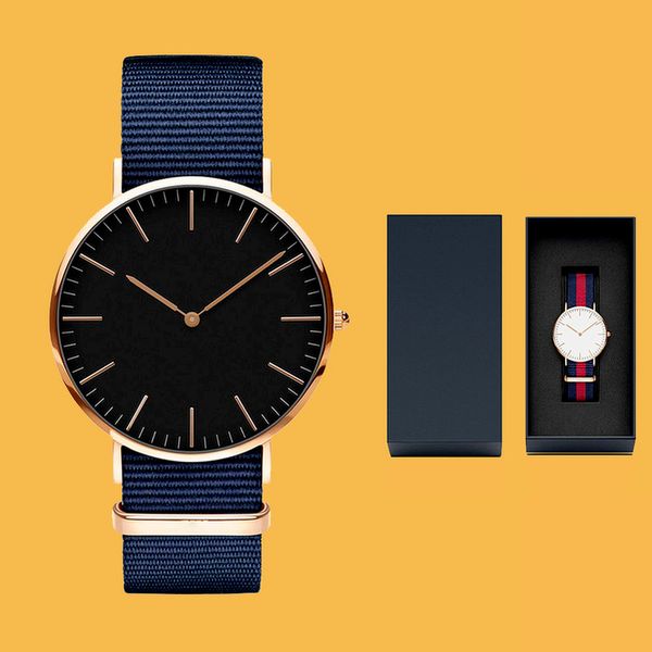 

5-1mens watches ladies watch couple stainless steel dial simple designer sports fashion montre de luxe nylon strap 36mm40mm, Slivery;brown