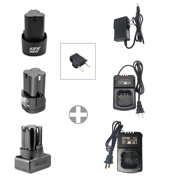 

professiona electric drills 12v 21v 25v special lithium battery for screwdriver large capacity 18650 rechargeable battery, hand drill charge