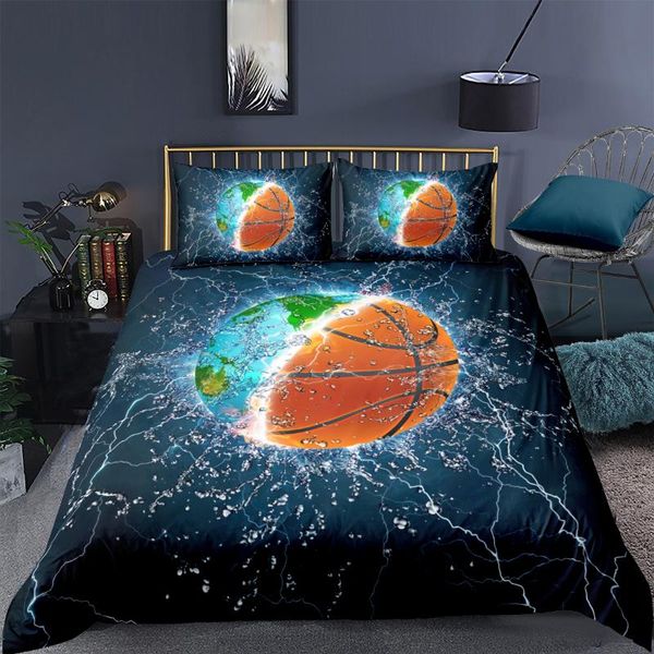 

bedding sets baskball quilt cover set 3d comforter covers and pillow slips full double single twin  king size 160*220cm black beddings
