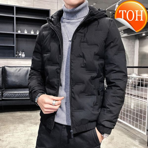 

and winter lightweight channel autumn cloth down coats outerwear korean style fashion youth slim hooded parka warm puffer jacket, Black