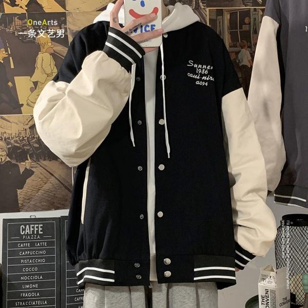 

men's jackets black jacket men casual baseball streetwear for style overcoat spring oversized chaquetas hombre bg50jk u63f, Black;brown