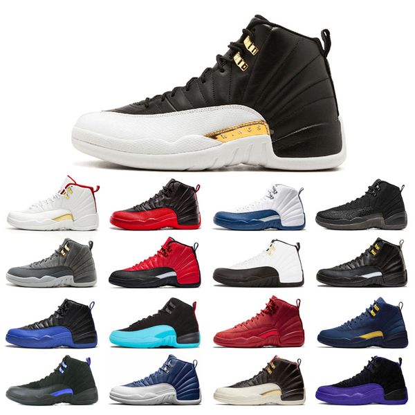 

12s man's basketball shoes high cut blue stone cny dark concord grey fiba flu game french royal gamma gym red o-black reverse wings win