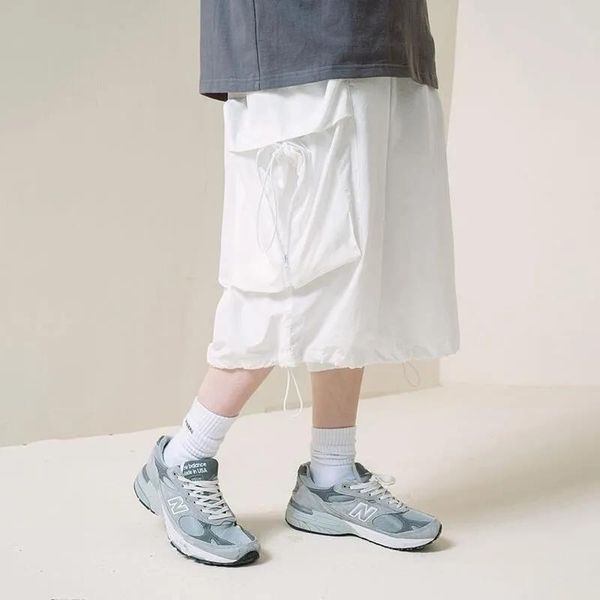 

men's shorts big yards, is a logo tooling 7 minutes of pants pocket young men loose straight couples summer slacks, White;black