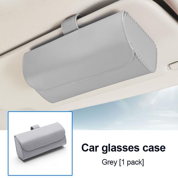 

car organizer 1pc general motors snap-on sunglasses storage box leather sunshade card shockproof prevent scratch lens easy to install