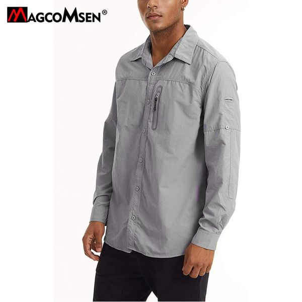

men's casual shirts magcomsen tactical shirt summer long sleeve work cargo with zipper pockets quick drying military army hunting male, White;black