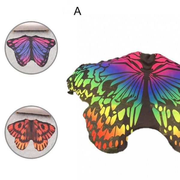 

party hats eye-catching gradient color scarf butterfly wing cape wrap for festival