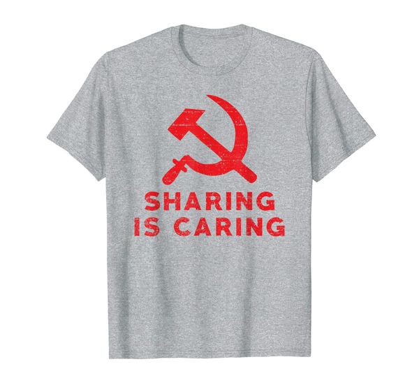 

sharing is caring funny socialism t-shirt, White;black