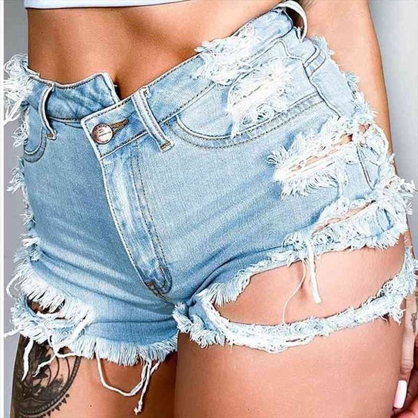 

summer womens irregular torn hole high waist fashion casual jeans shorts light blue zipper pocket nightclub party, White;black