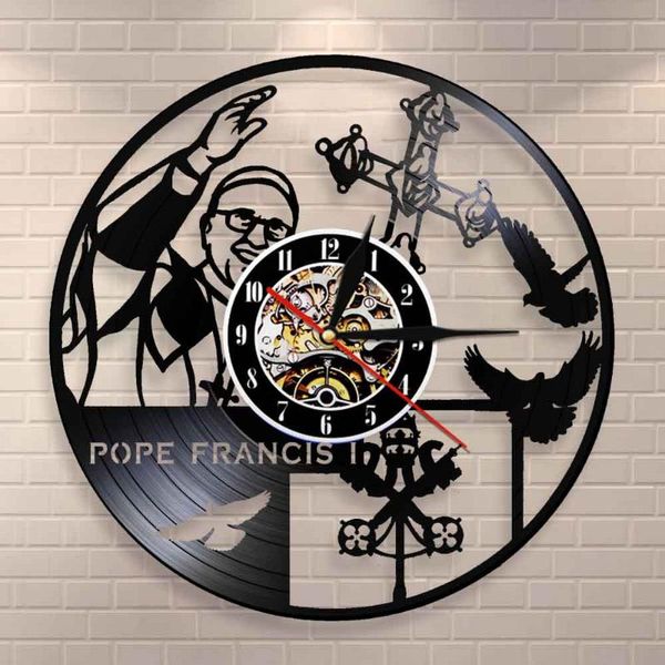 

roman catholic record wall clock religious celeb pope francis catholicism st church decor watch clocks