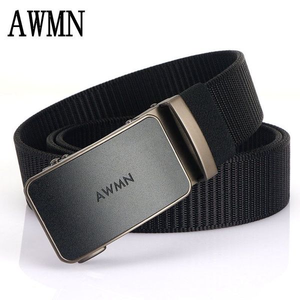 

durable fashion the felt 2021 automatic buckle nylon leisure men's belt, Black;brown