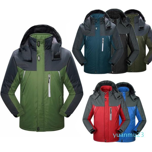 

outdoor jackets&hoodies men's jacket winter waterproof fashion wear windproof hiking stand collor hooded coats breathable climbing trai, Blue;black