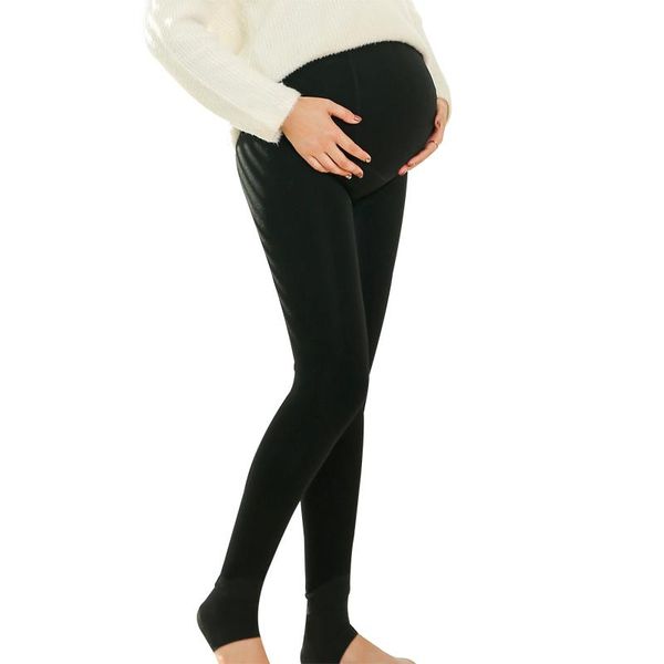 

maternity clothes winter leggings large yards thickened velvet pregnant women pants trousers pregnancy warm care legs 2021 bottoms, White
