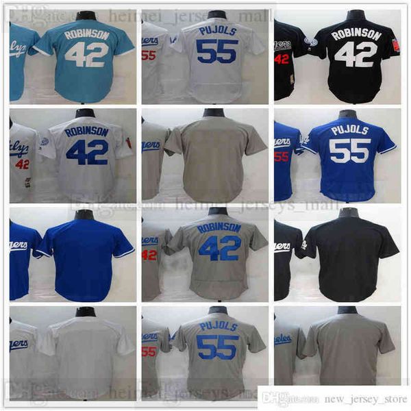 

Stitched 2022 News Baseball Jersey 55 Albert Pujols 42 Jackie Robinson Jerseys Top Quality Black White Blue Grey Gray Man Size S-XXXL, Same as picture