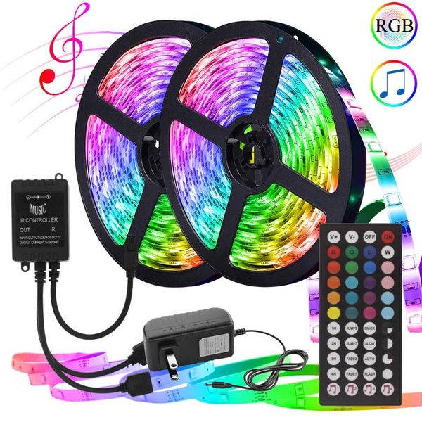 

voice control 12v led strip light with remote infrared flexible lamp luces rgb music sync strips decor room