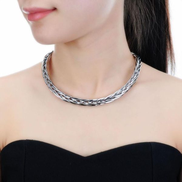 

metal torques women trendy simple smooth choker necklaces plated collars necklace punk jewelry statement pendant, Silver