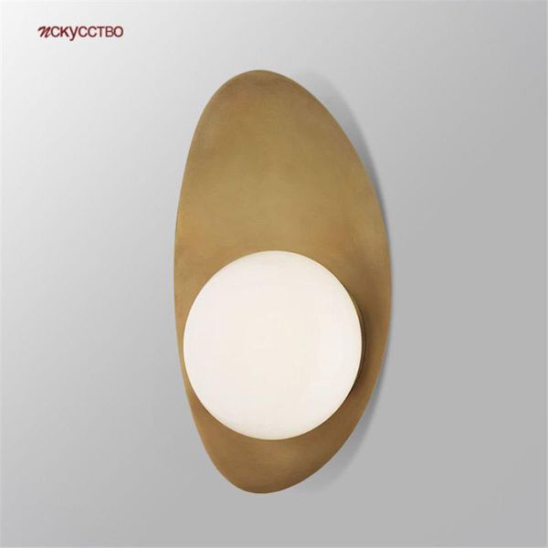 

wall lamp american brass metal oval glass ball led for hallway bedroom dining room industrial loft retro sconce light fixtures