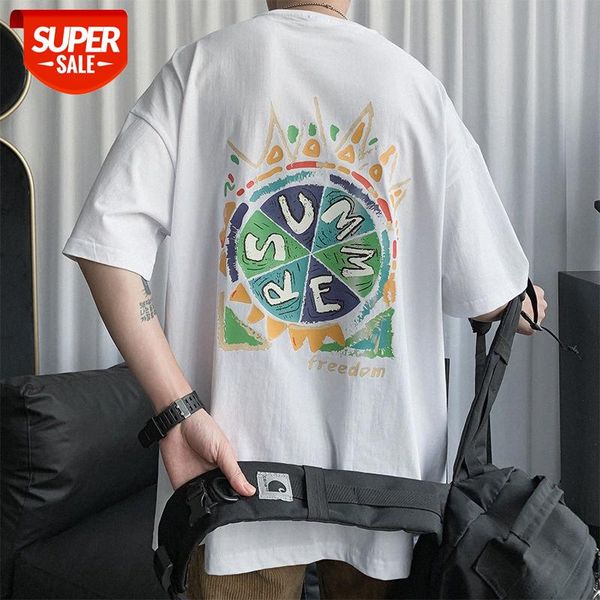

hong kong style printed short-sleeved men's loose tide brand inscec summer clothes trend five-point half-sleeved #vj7g, White;black