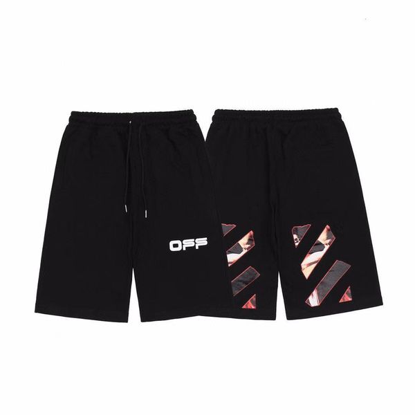 

2021 new off monet religious oil painting casual shorts for men and women, Black