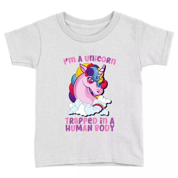 

im a unicorn kids t-shirt cool magical sweet gift present top, White;black