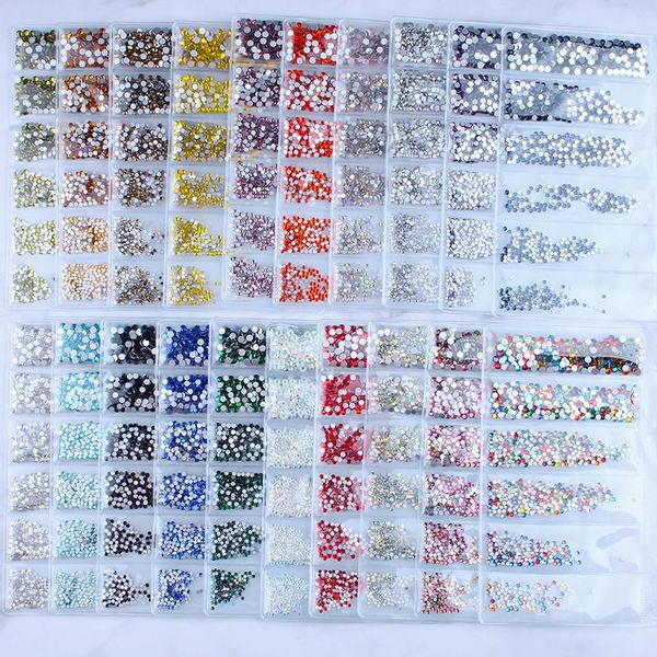

nail art decorations glass rhinestones 1440pcs mult-size ss3-ss10 for decoration crystals strass charms partition mix rhinestone, Silver;gold