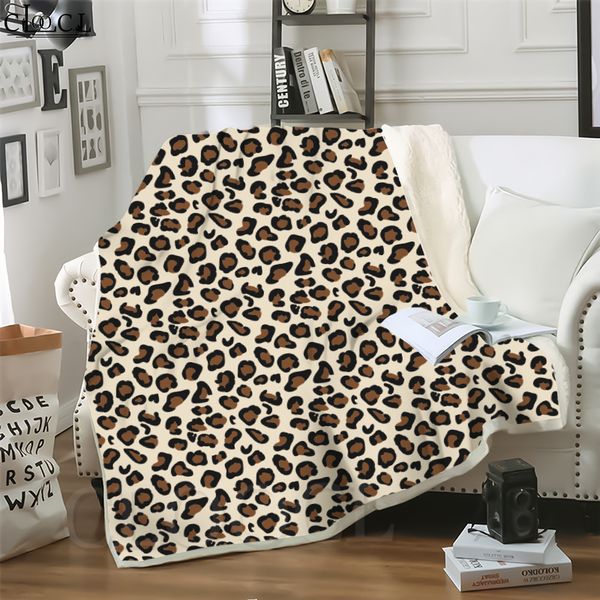 

cloocl blankets beautiful leopard pattern 3d print harajuku air conditioning travel throw blanket teens plush quilt