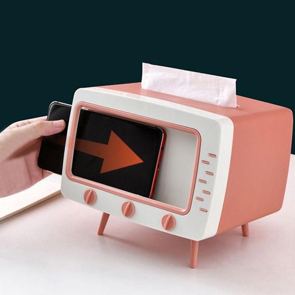 

desk box cute creative tissue office napkin cases organizer boxes home product tv appearance with phone stands function & napkins