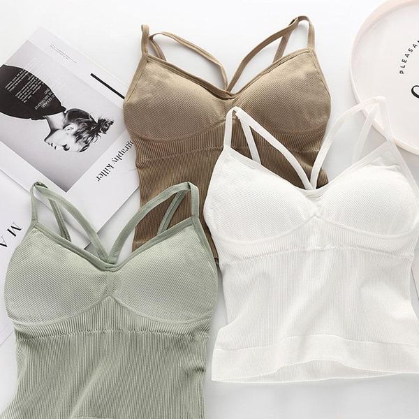 

yoga outfit women sports bra solid padded fitness running cropped sportswear gym tank athletic push up bras