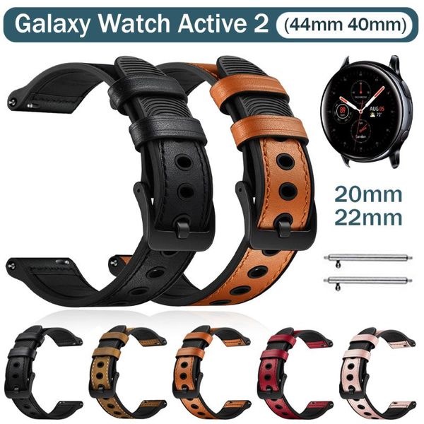 

watch bands 20/22mm band for samsung galaxy active metal wrist strap 2 44mm 40mm bracelet watchband belt, Black;brown