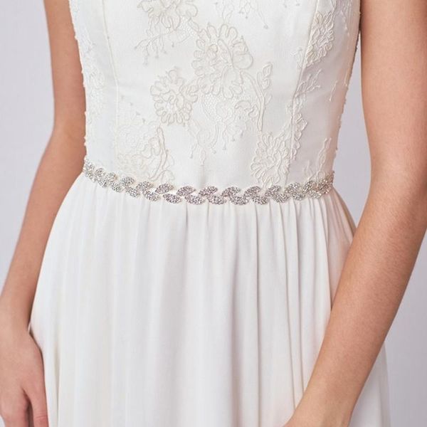 

wedding sashes whitney collection silver leafs belt diamond for women novia accesorios, White