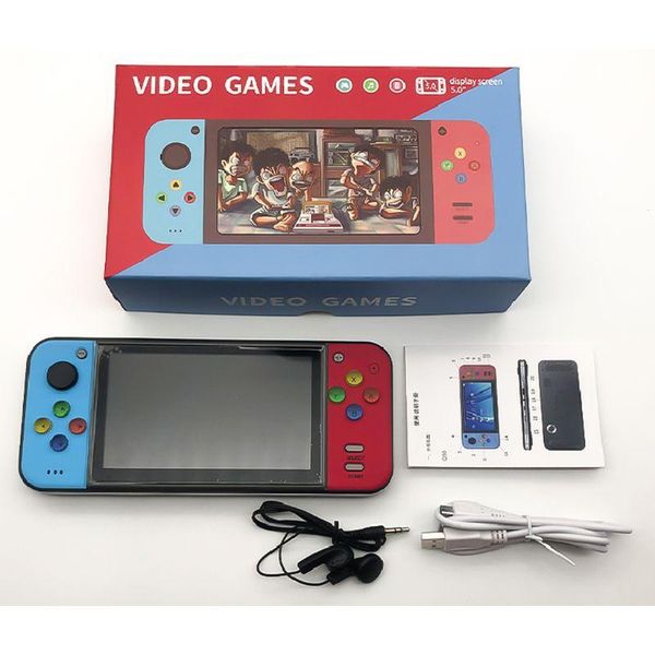 

mini 5" retro game console 360Â° joystick handheld machine host tv output 95af portable players