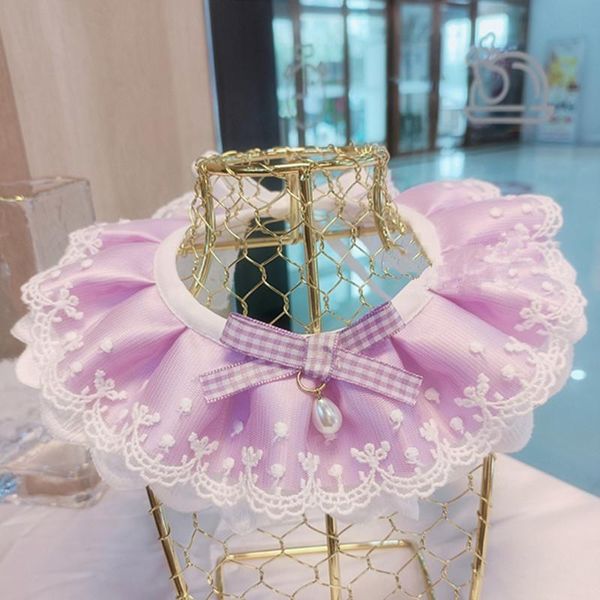 

cat collars & leads pet dog cute lace scarf christmas bibs waterproof saliva towel with bell collar accessories