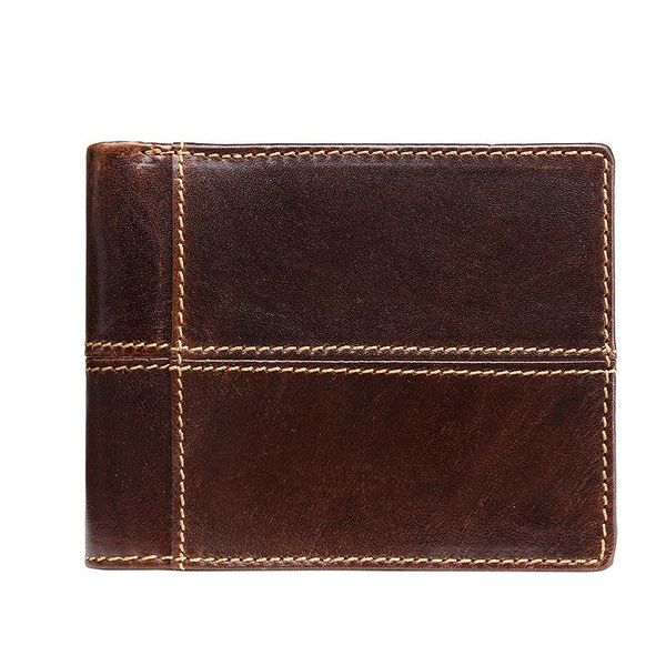 

wallets luxury vintage casual 100% real genuine cowhide oil wax leather men short bifold wallet purse coin pocket male, Red;black