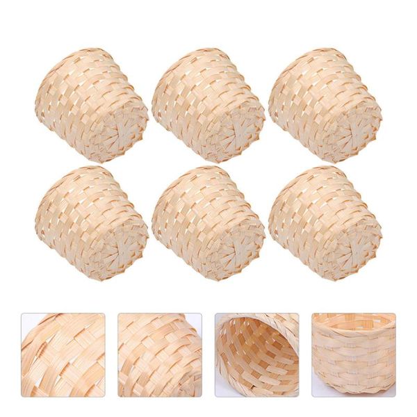 

storage baskets 6pcs large bamboo basket deskdecorative flower sundries