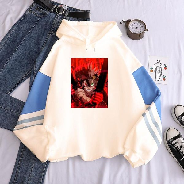 

men's hoodies & sweatshirts japanese manga black clover asta anime long sleeve autumn and winter loose casual patchwork clothing