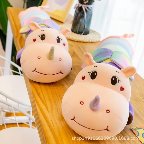 

new rhinoceros plush bug sleeping strip pillow bed doll plush toy