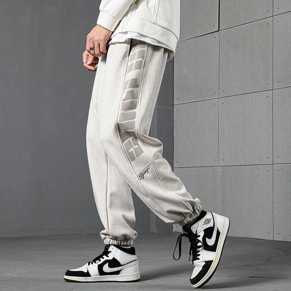 

men's suits & blazers spring and autumn casual pants, sweatpants, tide fashion harem sports loose cropped pants business, White;black