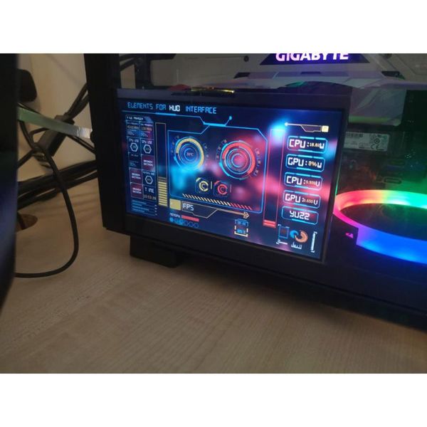 

monitors nvarcher diy 1024*600 7 inch ips screen temperature aida64 monitoring secondary deskfor computer raspberry pi