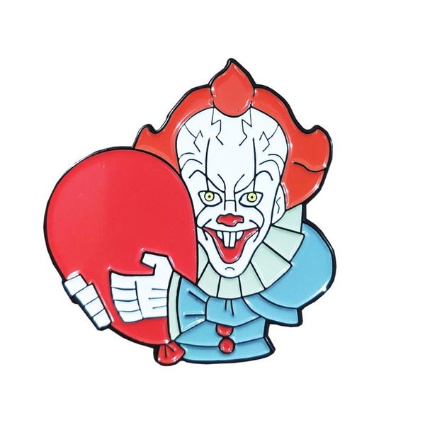 Spille, spille IT Capitolo Due Clown Catena di palloncini Figura di cartone animato Spilla con distintivo smaltato alla moda