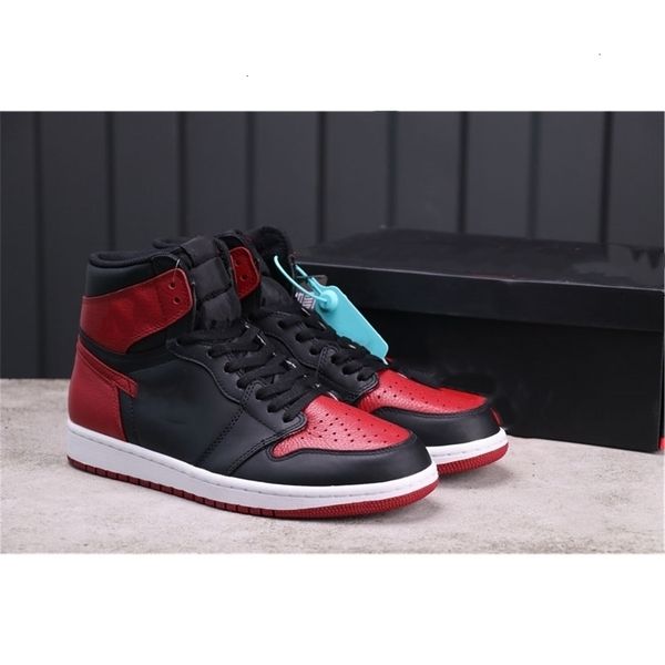 

basketball 1s 1 red bred high with men black sneakersrunning forbidden genuine leather running shoes fashion trainers j eeru