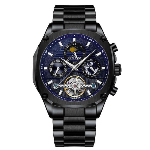 

square brand s mechanical es automatic tourbillon skeleton watch men calendar relogio masculino dropship, Slivery;brown