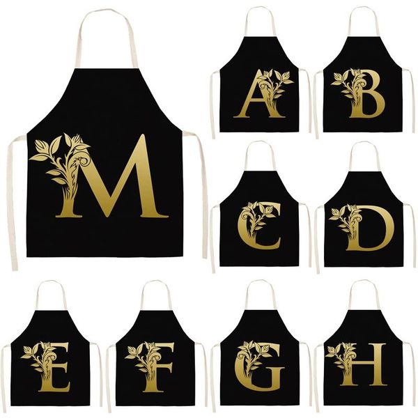 

aprons golden alphabet branch pattern apron for kitchen women master alpaca