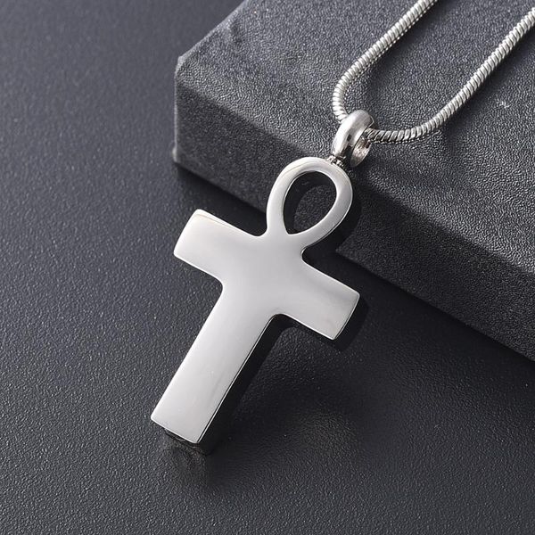 

pendant necklaces lkj11126 filling kit & instructions, arriving blank cross necklace screw cremation for men ash holder keepsake, Silver