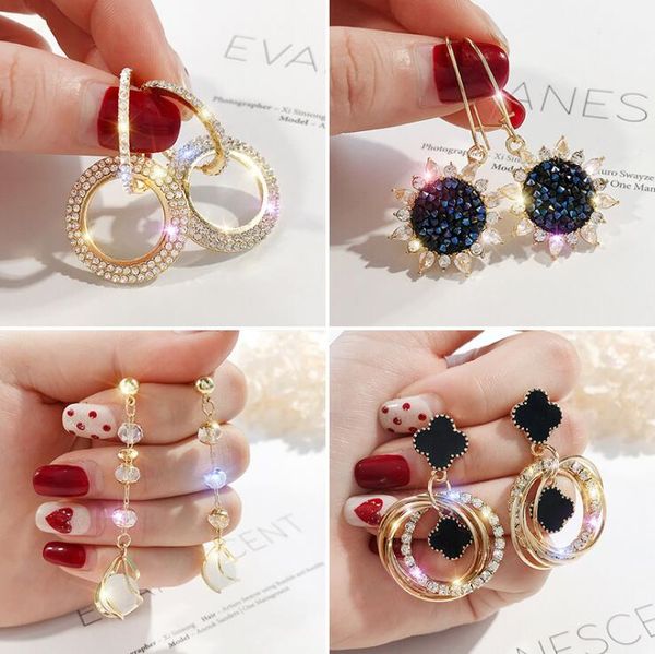 

fashion ladies long tassel earrings random mix style 10 style 30pairs/lot gc134, Silver