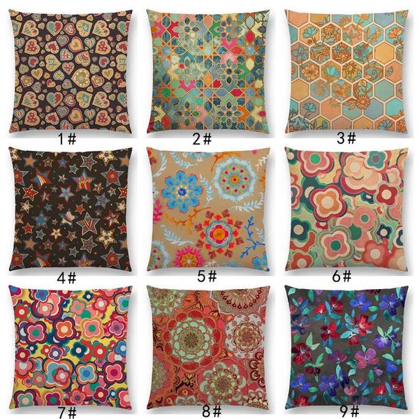 

colorful geometric patterns moroccan lattice mosaic hexagon stars hearts flowers pretty car cushion cover sofa throw pillow cushion/decorati
