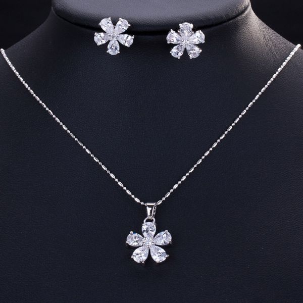 

new selling fashion jewelry small set chain women's necklace earring set, Silver