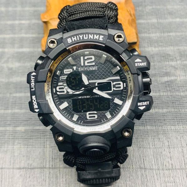 

wristwatches shiyunme men digital watch military sports watches compass waterproof electronic wristwatch mens relogio masculino, Slivery;brown