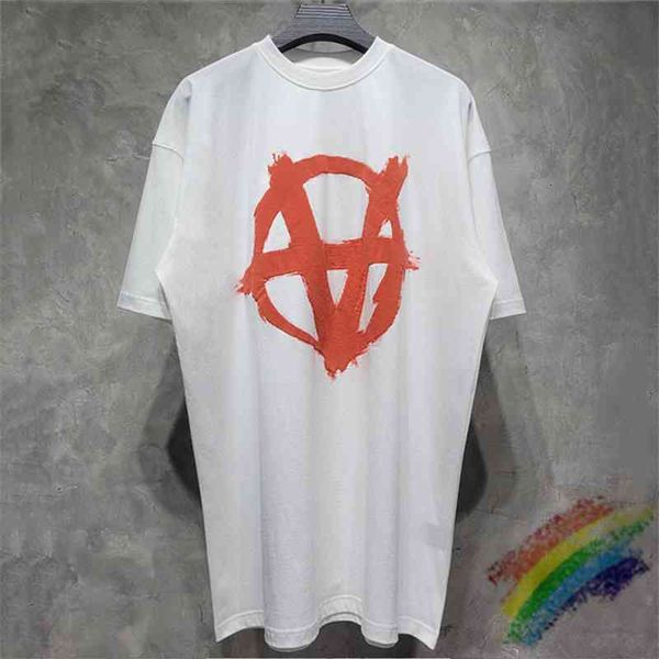 

t shirts foaming printing anarchy t shirt men women 1:1 vetements embroidery vtm tees, White;black