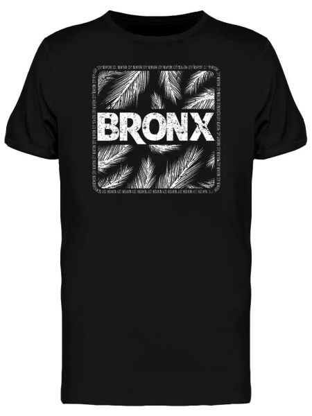 

bronx floral typography men's tee -image by shutterstock, White;black